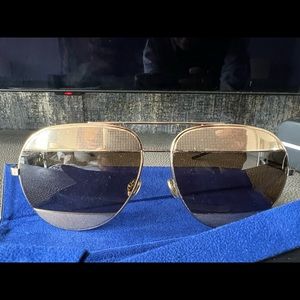 Christian Dior Gold Split Sunglasses